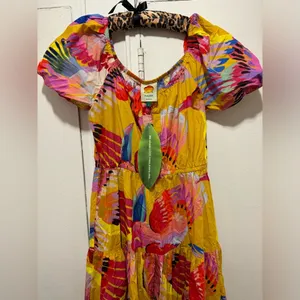 NWT FARM RIO Neon Macaws Maxi Dress Small thumbnail 3