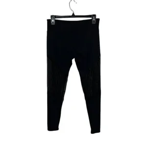 Onzie Black Lace Leggings‎ M L High Rise Yoga Gym Activewear Stretch thumbnail 3