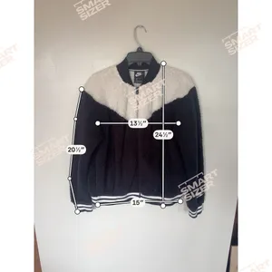 Nike Sportswear Swoosh Sherpa Fleece Jacket Black And White thumbnail 3