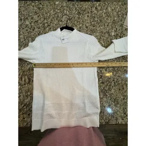 Club Monaco White Pullover Crewneck Textured Sweater Size XS thumbnail 4