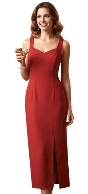 CDC Caren Desiree Vintage Dress Womens 8 Red Crisscross Back Cocktail Made USA thumbnail 1