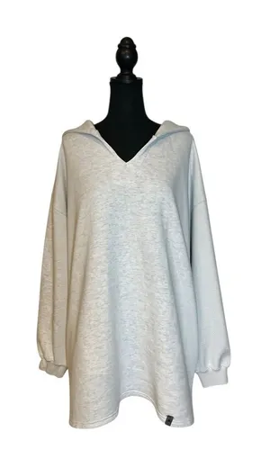 Nasty Gal Light Gray Oversized Hoodie Sweatshirt thumbnail 1