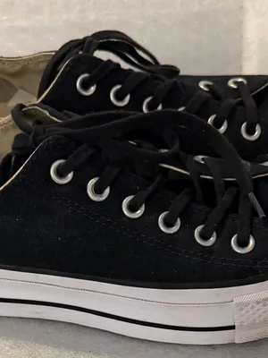 Converse Black and White Low-Top Canvas Sneakers thumbnail 4