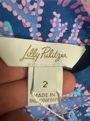Lilly Pulitzer Becker One Shoulder Top, Barton Blue- Star Gazing NWT 2 thumbnail 5