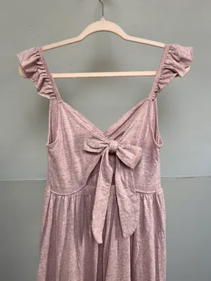 Heather Pink Soft Cotton Sweetheart Boho Maxi Dress thumbnail 4