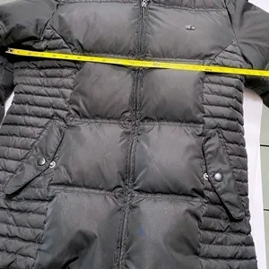 Lacoste Quilted Down Puffer Jacket Black Full Zip Snap Pockets Size 40 M thumbnail 7