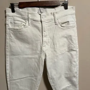MOTHER Jeans Hustler Ankle Fray White Fairest of Them All- Size 32 thumbnail 5