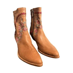 Anthropologie Marco Delli Embroidered Leather Western Boot Size 36 Floral Cowboy thumbnail 7