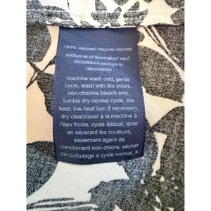 Tommy Hilfiger Floral Viscose Button Down Shirt Black White Size M thumbnail 4
