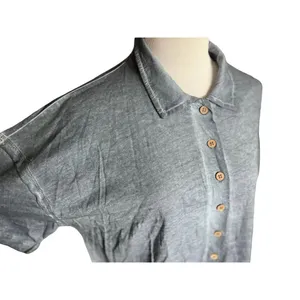 NWT Womens Free People Weekend Rush Button Down Soft Knit Cropped Top Shirt Sz M thumbnail 4