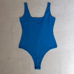 Women's Scoop Neck Blue Stretch Pumiey Bodysuit thumbnail 2