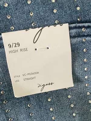 Vigoss Rhinestone Jeans High-Rise Straight Leg Size 9/29 NWT thumbnail 8