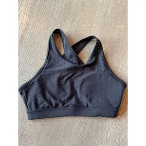 Buff Bunny Collection Black Perforated‎ Strappy Sports Bra Small thumbnail 3