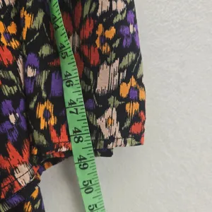 BeachLunchLounge 26G Floral Smocked Midi Dress Square Neck‎ Tie Back Size XL thumbnail 10