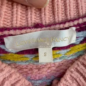 LOVESHACKFANCY S Small Honeypie Boyfriend Cardigan Sweater Pearl Buttons PInk thumbnail 6
