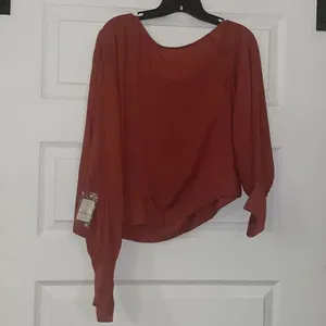 Free People Justina One Shoulder Blouse in Warmstone, NWT thumbnail 6