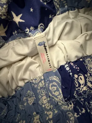 Free People Movement Blue patterned high waisted shorts thumbnail 4