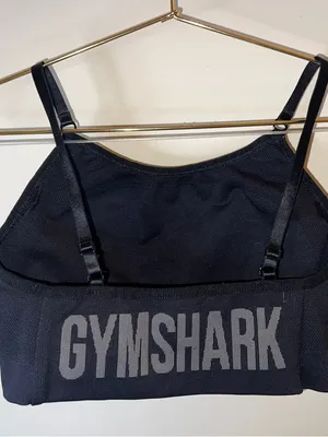 Gymshark‎ Black Seamless Sports Bra Adjustable Straps Logo Band thumbnail 3