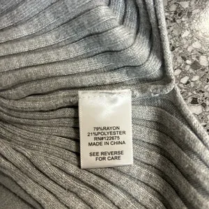 Light Gray Cowl Neck Sweater with Ribbed Paneling - Lety & Me thumbnail 4