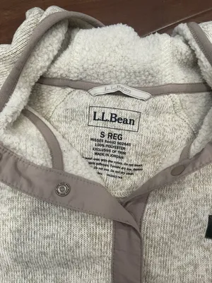 NWOT L.L. BEAN Block Colored fleece with hood size small thumbnail 4