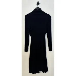 STITCHDROP 2-fer Mock Neck Sweater Dress in Black Size Large thumbnail 7