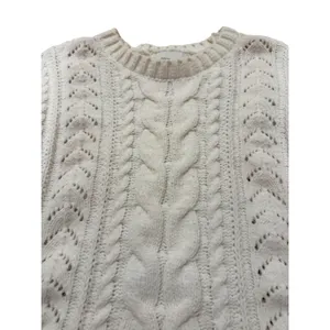 Pink Rose Cream Cable Knit‎ Cropped Sweater – Size M thumbnail 5