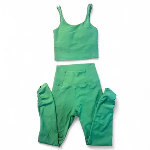 Alo Green Wilo matching leggings and tanktop set thumbnail 2