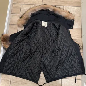Raccoon Fur Flare Sleeve Parka Coat Jacket Winter Coat Trench Puffer Hooded Coat thumbnail 8