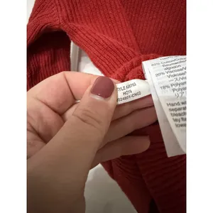 Madewell Womens Ribbed Pocket‎ Crewneck Sweater Rust Red J8782 Medium thumbnail 7