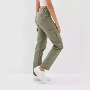 American Eagle Cargo Stretch Straight Pant in Green Size 14 Regular thumbnail 2