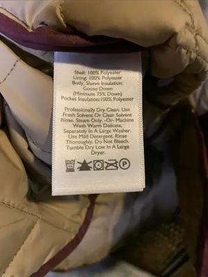 L.L. Bean Down Eggplant Quilted Coat Size M thumbnail 3