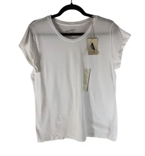 Universal Threads Womens Basic T Shirt Top Short Sleeve White L thumbnail 1