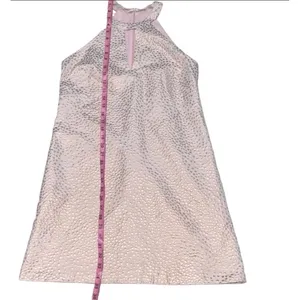 Amanda Uprichard Sleeveless Halter Dress Pink‎ Rose Gold Polka Dots sz S Small thumbnail 7