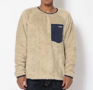 Patagonia Men’s Tan/ Navy Los Gatos Teddy Fleece Crew Neck Size XS thumbnail 1