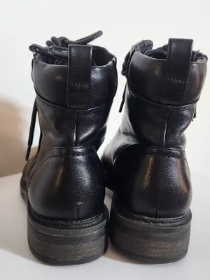 Baretraps Black Lace-Up Combat Booties Size 8 thumbnail 6