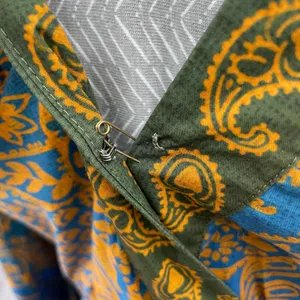 Farm Rio Smocked-Waist Dress Anthro Paisley Long Sleeve Boho Jewel Tone Size S thumbnail 6