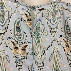 ONeill Womens S Blue Paisley V-Neck Spaghetti Strap Midi Dress Boho Beach Travel thumbnail 6