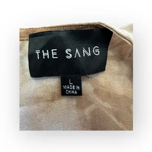The Sang Pleated Brown Cream Short‎ Romper Size L thumbnail 2