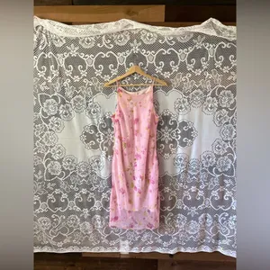 Vintage 90s Studio Y Sheer Slip Lined Floral Cottagecore Fairycore MIDI Dress thumbnail 12