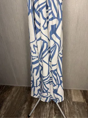 Banana Republic Blue and White Printed Halter Midi Dress thumbnail 8