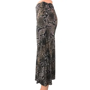 Zara TRF Collection Beige Black Snake Skin High Waisted Slip Maxi Skirt Size S thumbnail 2