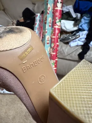 Bamboo tan open toe bootie thumbnail 7