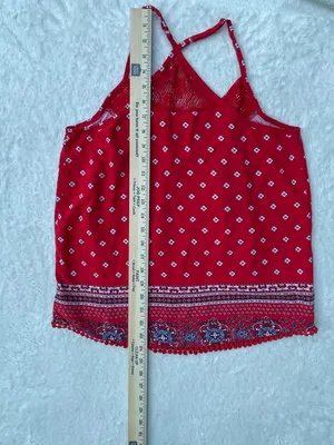 Crave Fame Red‎ Printed Spaghetti-Strap Camisole thumbnail 7