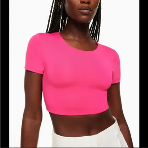 Aritzia Contour Crew Ribcage T-shirt Crop Top Size Medium Hot Pink thumbnail 7