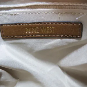 Y2K Vintage Nine West Monogram Cream Brown Shoulder Bag Baguette Bag thumbnail 7