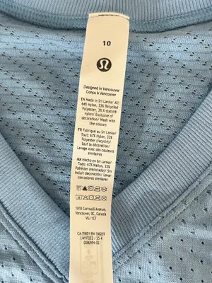 Lululemon Swiftly Open-Hole V-Neck Tank Top Blue Size 10 NWT thumbnail 3