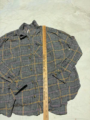 Free people Plaid Button-Up cotton Shirt medium thumbnail 4