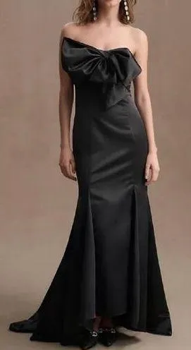NEW NWT Mac Duggal Ieena Black Strapless Bow Mermaid Gown size 6 thumbnail 1