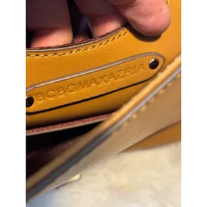 BCBGMAXAZRIA Tan Camel Leather Shoulder Bag Chain Strap Turn Lock Crossbody thumbnail 3