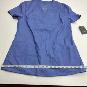 Jaanuu Ceil Blue Scrub Top Womens Size Small Relaxed V-neck Pockets J96124 NEW‎ thumbnail 9